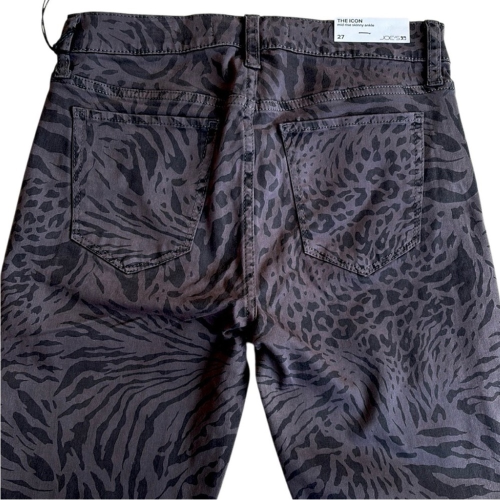 NWT Joe's Jeans Icon Mid Rise Skinny Ankle Grey Black Animal Print 27 MSRP $188 - Picture 7 of 8